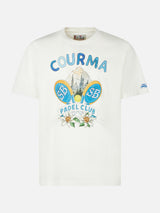 Herren-T-Shirt aus schwerer Baumwolle mit Courma Padel Club-Aufdruck
