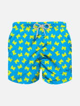 Boy light fabric swim shorts with crab print