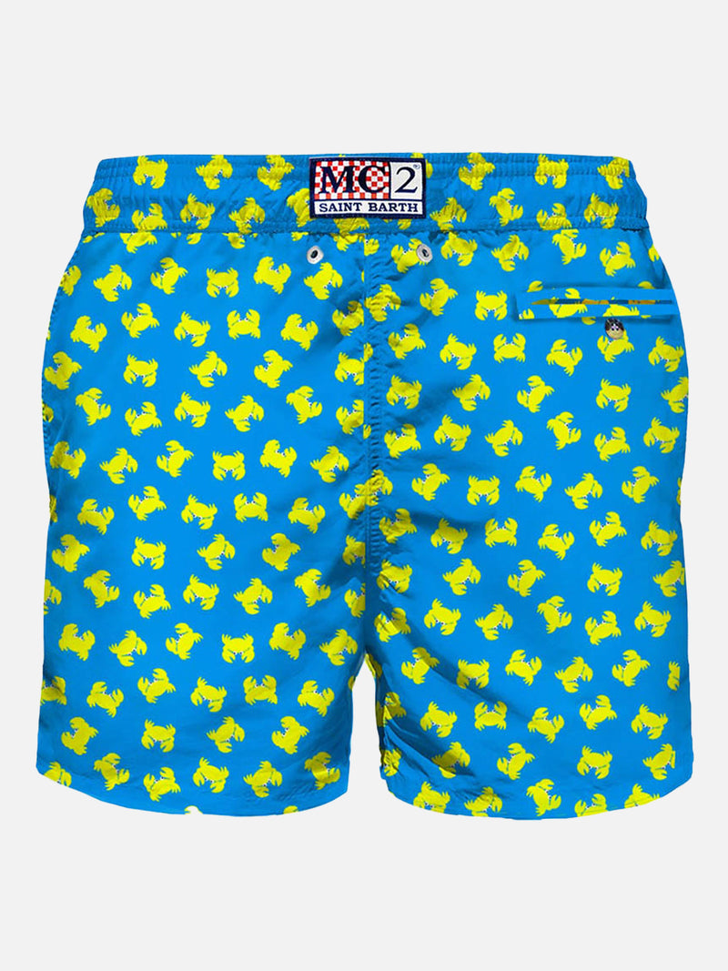 Light fabric man swim shorts crabs print
