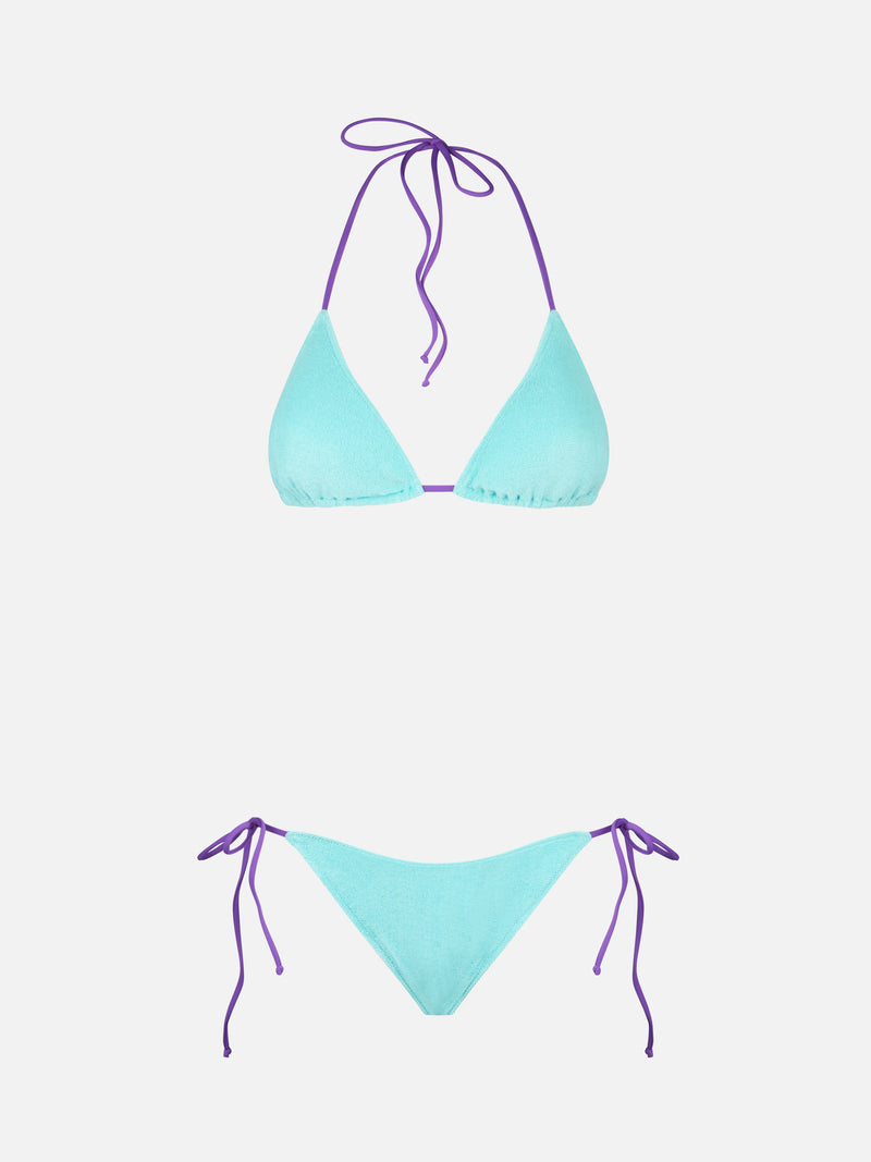 Woman water green terry triangle bikini | MELISSA SATTA SPECIAL EDITION