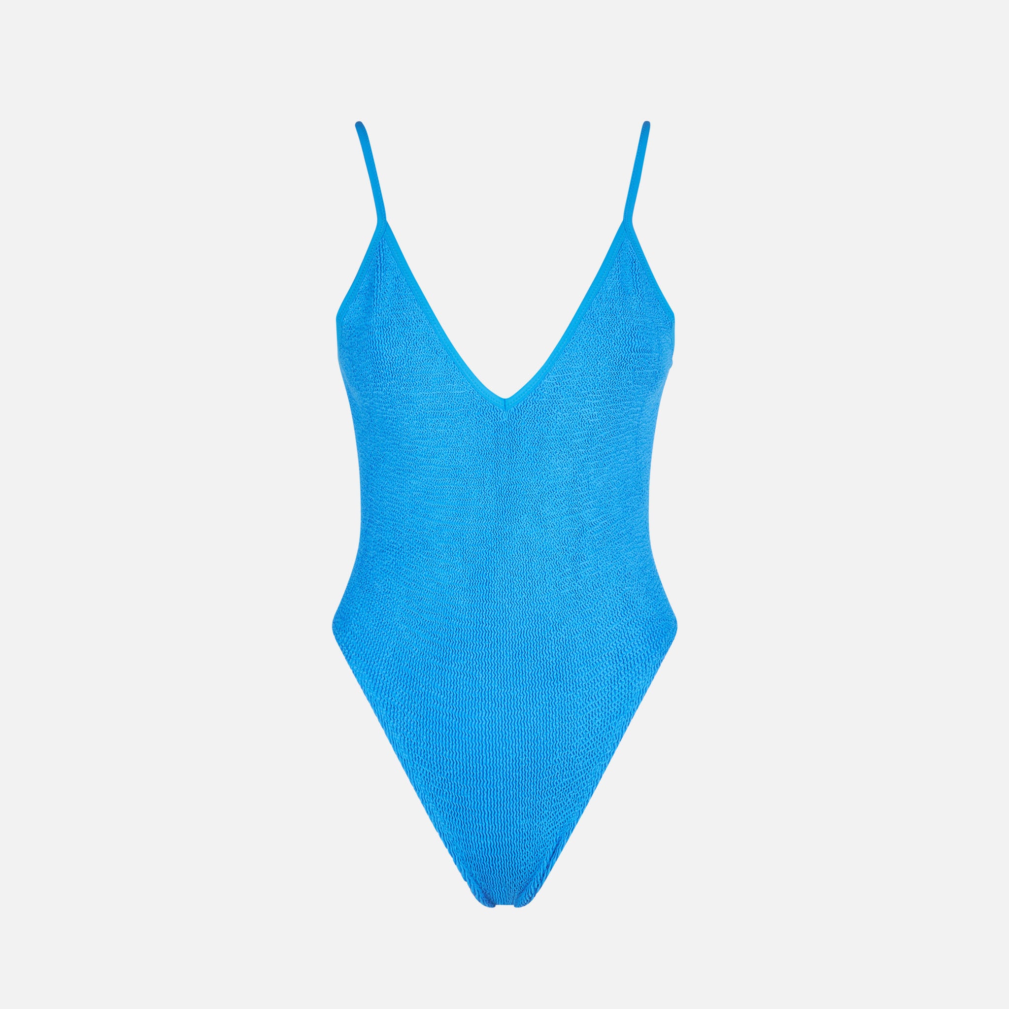 Woman bluette crinkle one piece swimsuit – MC2 Saint Barth