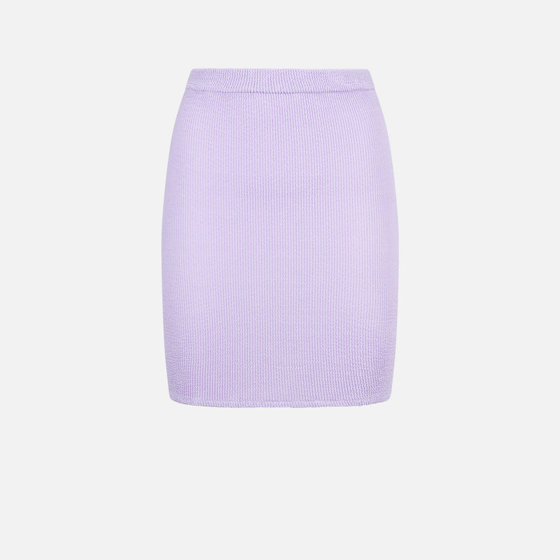 Woman lilac crinkle mini skirt