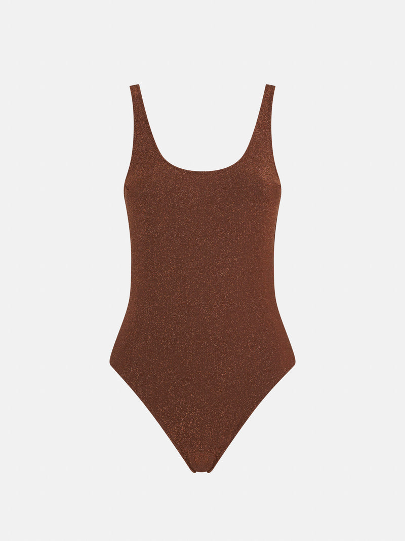 Woman lurex one piece swimsuit
