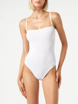Woman crinkle one piece swimsuit
