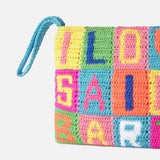 Parisienne crochet pouch bag with I love Saint Barth writing