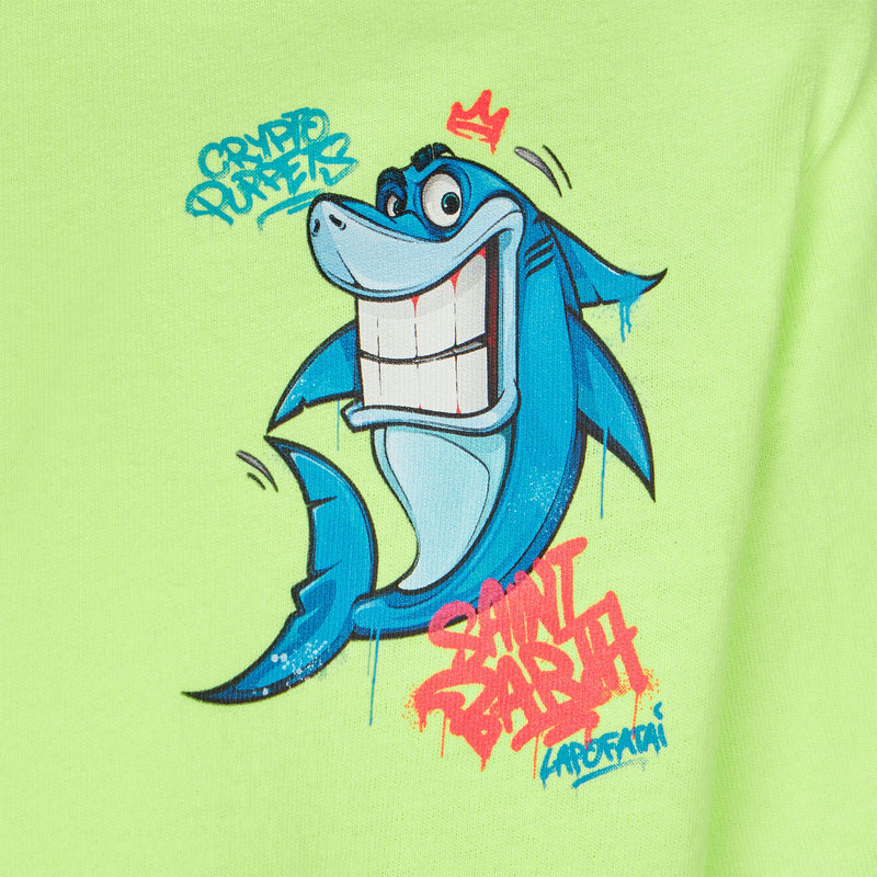 T-shirt da bambino con stampa Crypto shark | CRYPTO PUPPETS® EDIZIONE SPECIALE