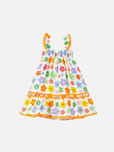 Girl dress with multicolor flowers