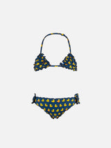 Girl triangle bikini with print