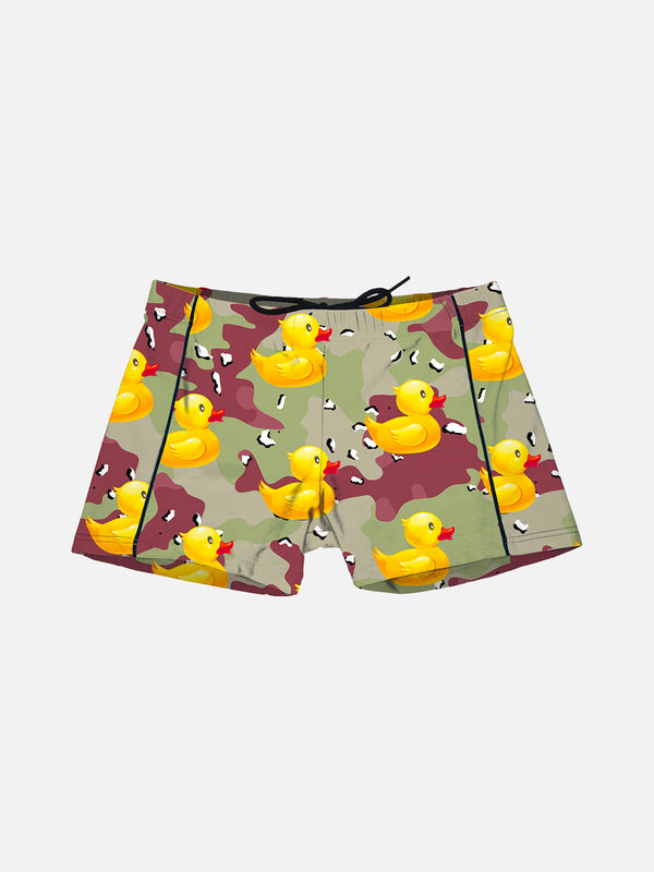 Boy lycra swim shorts with ducky print