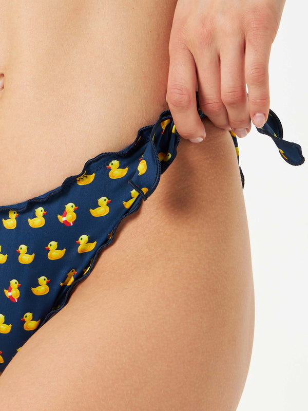 Woman swim briefs with ducky print