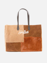 Patch sherpa brown fabric Vivian bag