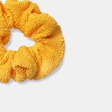 Yellow crinkle fabric  scrunchie