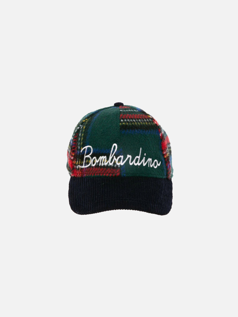 Tartan baseball cap with Bombardino embroidery