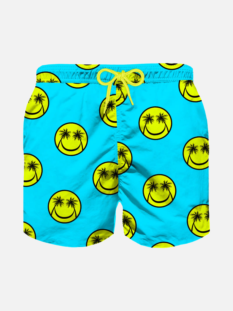 Palm print boy swim shorts