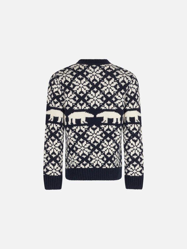Boy crewneck sweater with norwegian pattern