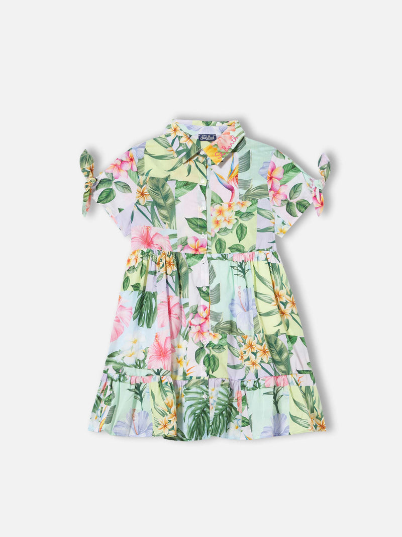 Flower print girl dress
