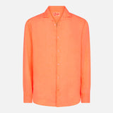 Man fluo orange linen Pamplona shirt