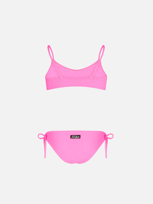 Girl fluo pink bralette bikini