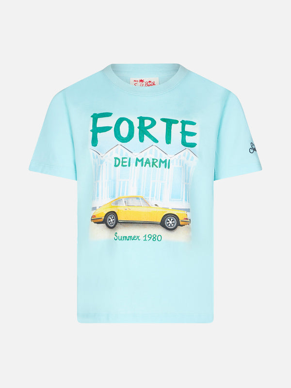 T-shirt da bambino in cotone con stampa auto Forte dei Marmi