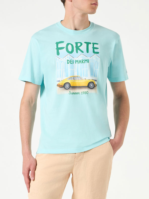 Man cotton t-shirt with Forte dei Marmi car print