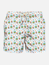 Man light fabric swim shorts with Portofino Dry Gin print | Portofino Dry Gin Special Edition