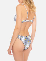 Damen-Bralette-Bikini mit Zitronenstickerei