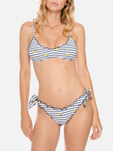 Woman bralette bikini with lemon embroidery