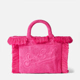 Colette Fuchsia-Handtasche aus weichem Frottee mit geprägtem Logo