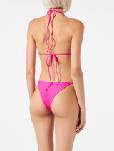 Woman fuchsia triangle bikini
