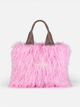 Vanity furry soft shoulder bag with Saint Barth embroidery