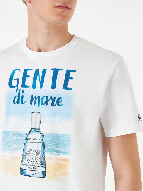 Man cotton t-shirt with Gente di Mare print | GIN MARE SPECIAL EDITION