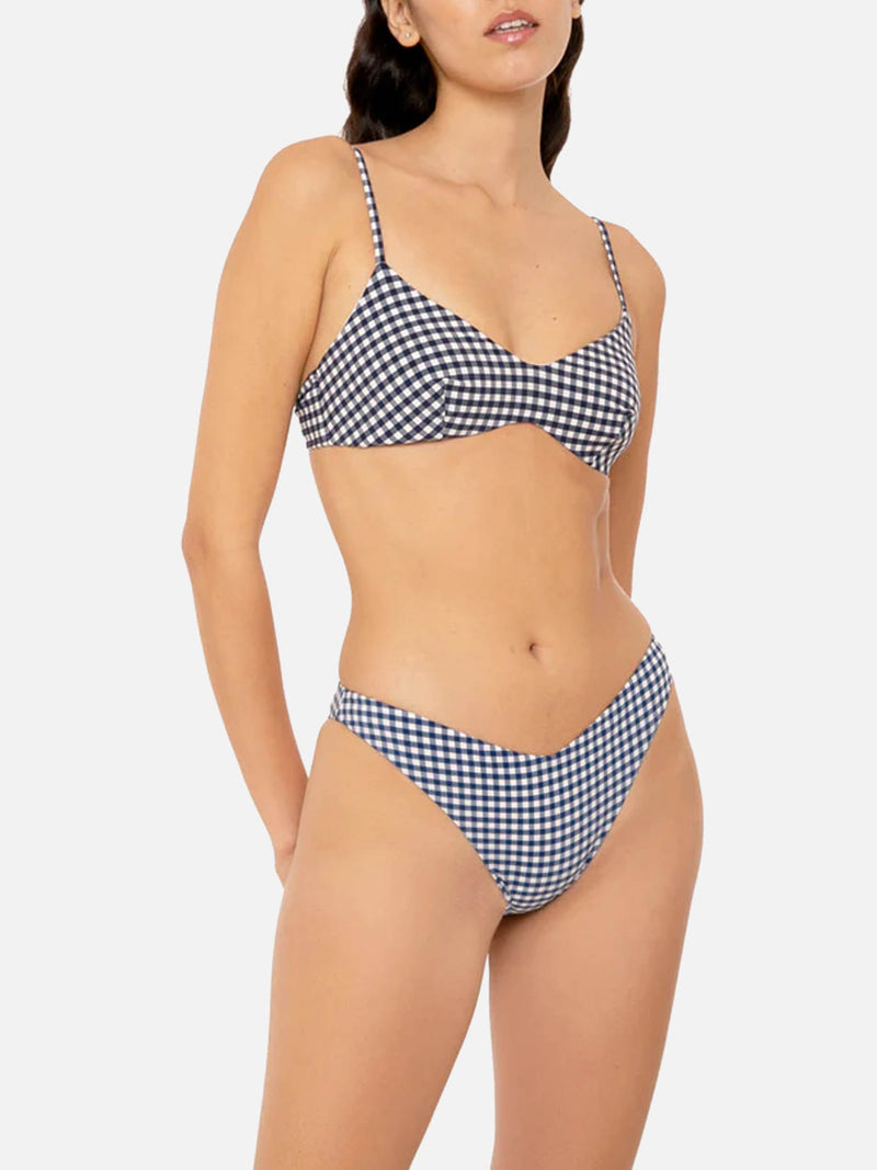 Woman bralette bikini with gingham print