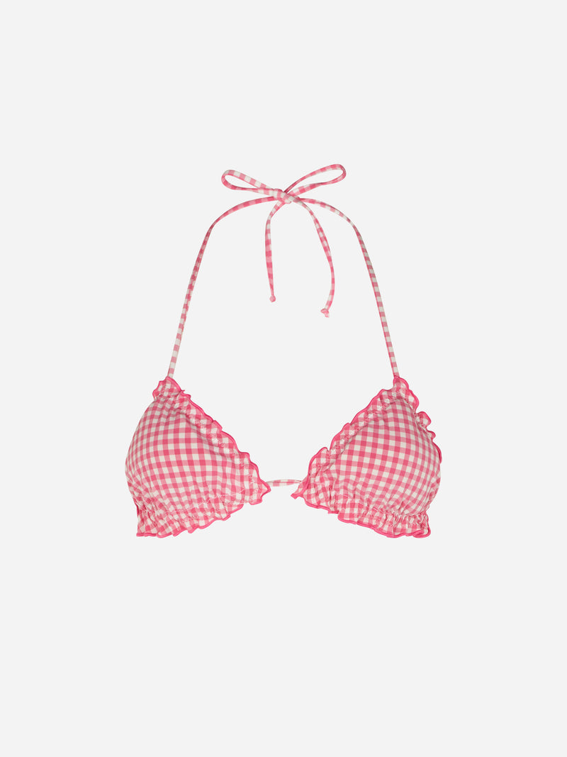 Pink gingham triangle