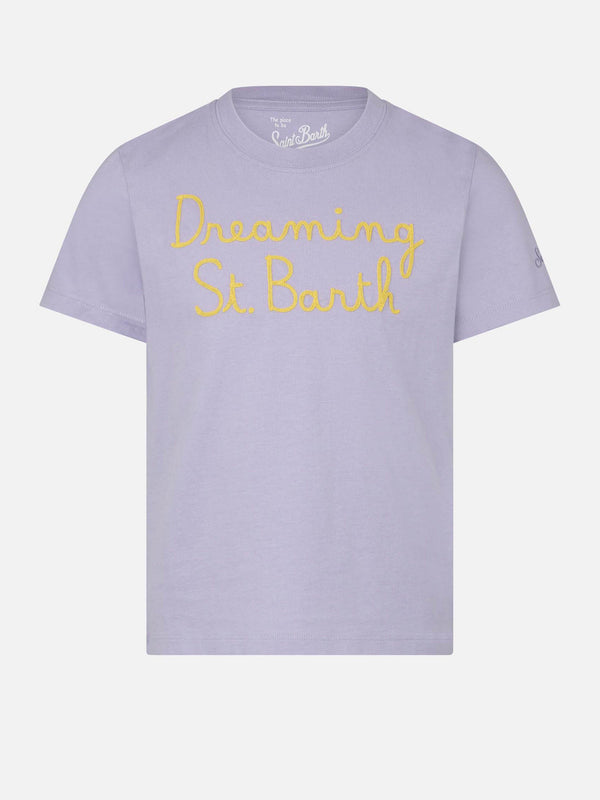 Mädchen-T-Shirt mit Dreaming St. Barth-Stickerei