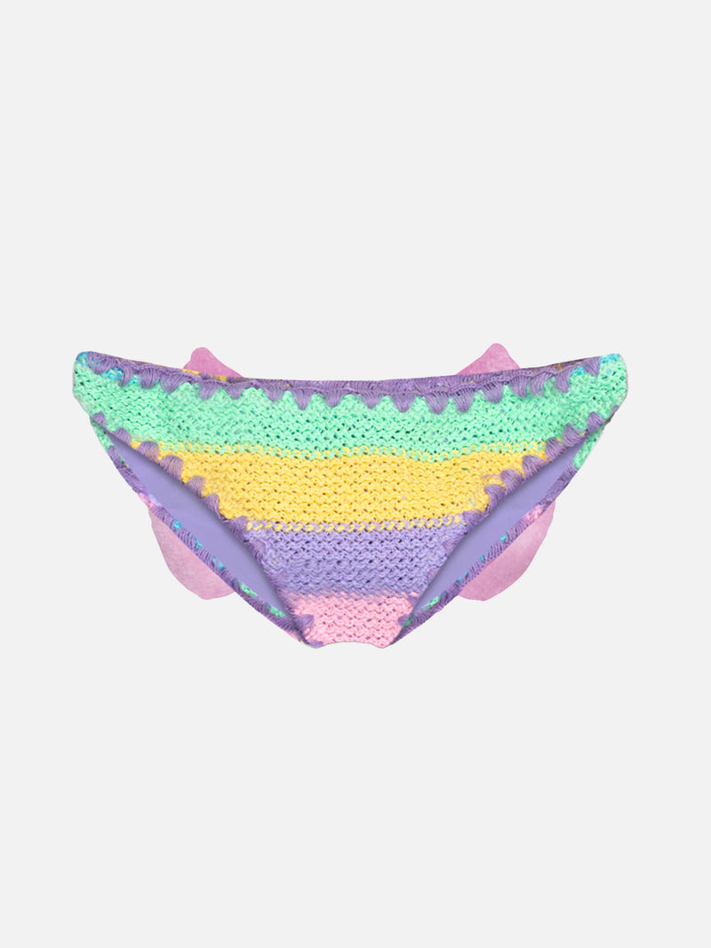 Girl crochet swim briefs with bow