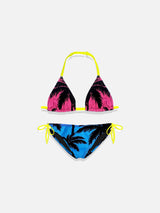 Girl bikini palm gradient print