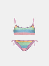 Bikini bambina multicolore pastello