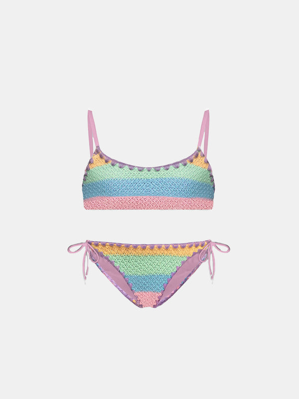 Bikini da bambina multicolore pastello