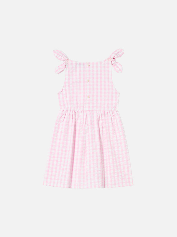 Pink vichy print girl's dress