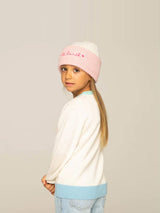 Girl knit beanie with St. Barth embroidery