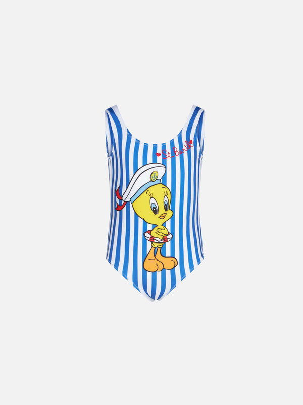 Girl one piece swimsuit with Tweety print | WARNER BROS SPECIAL EDITION