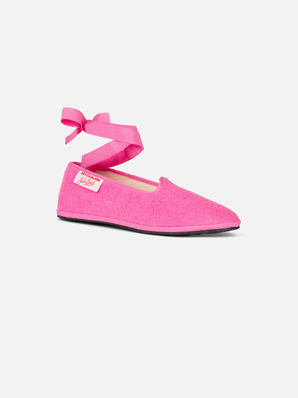 Girl pink terry slipper loafer | MY CHALOM SPECIAL EDITION