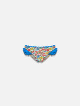 Rüschen-Badehose für Mädchen mit Blumendruck | Hergestellt aus Liberty-Stoff