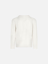 gIRL White sweater with L'Étoile lurex print