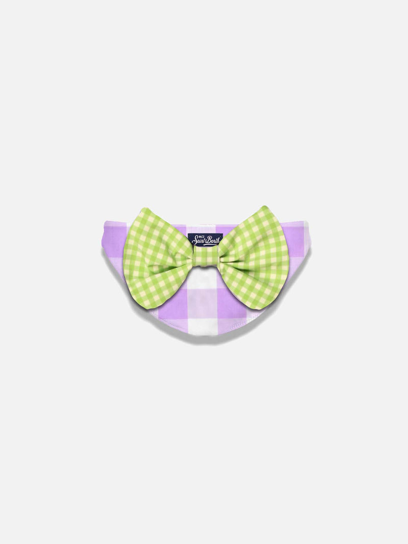 Girl swim briefs with gingham bow