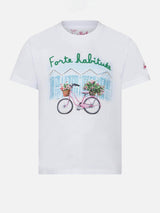 Girl t-shirt with Forte Habituée lettering and print