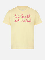 Girl t-shirt with St.Barth addicted embroidery