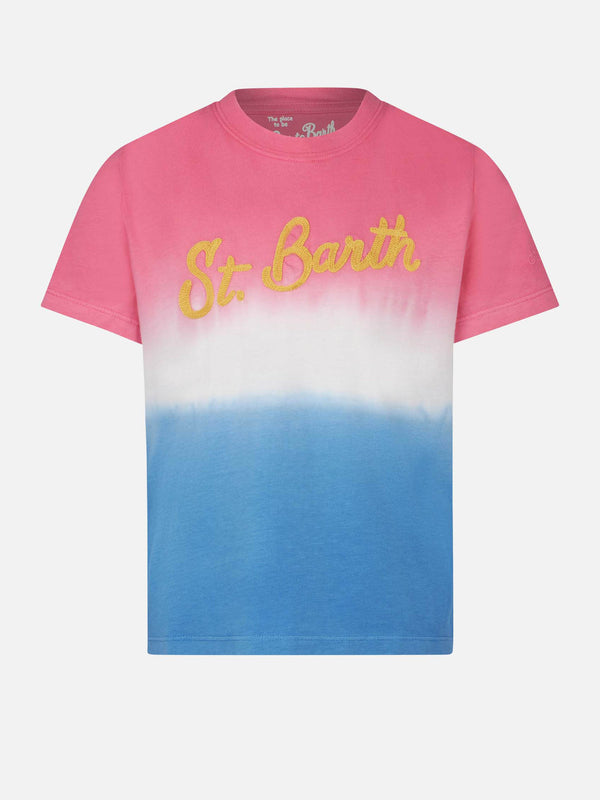 Batik-T-Shirt für Mädchen mit St. Barth-Schriftzug