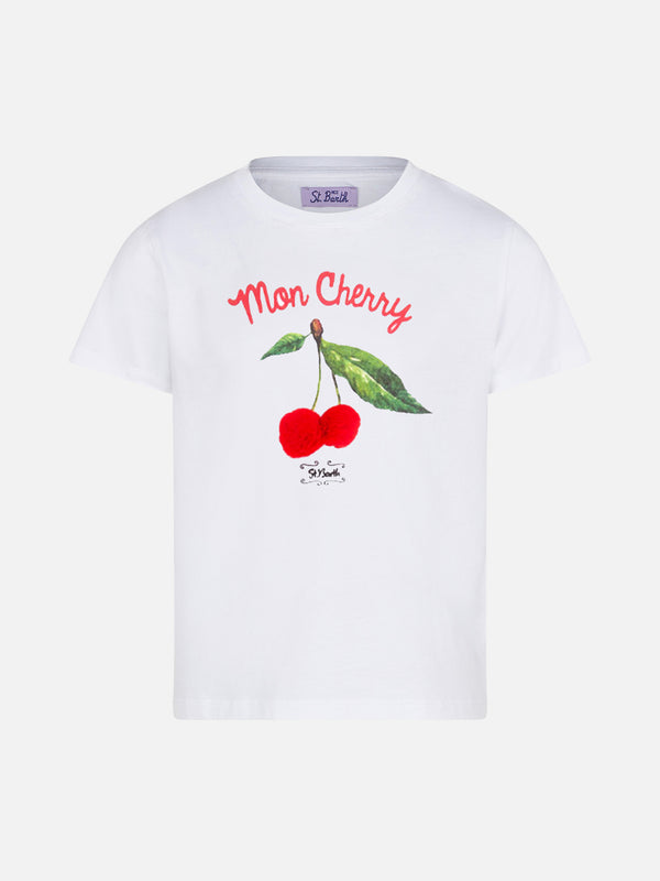 Cherry Pompon Mädchen-T-Shirt