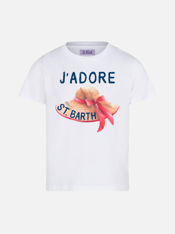Girl t-shirt with J'adore St.Barth print